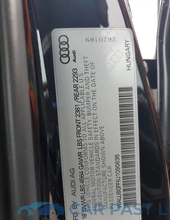 WAUJ8GFF6J1090636# 12