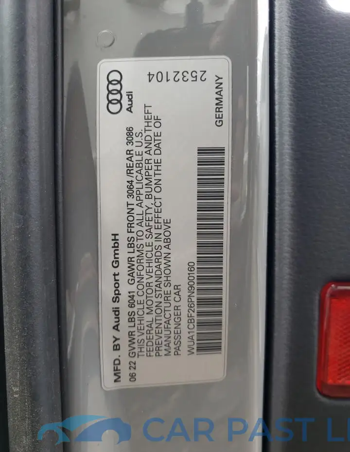 WUA1CBF26PN900160# 12