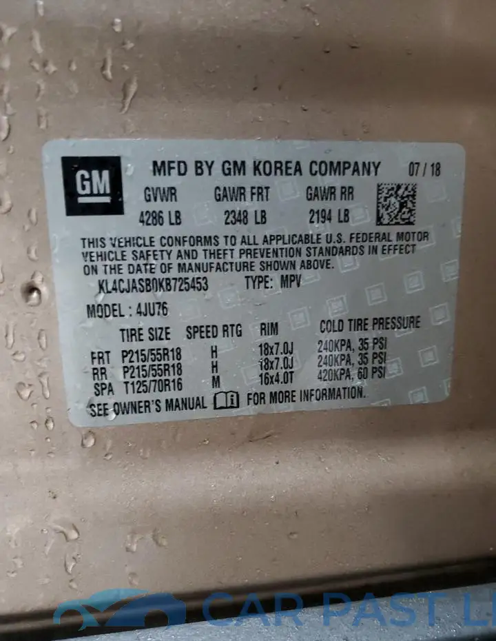 KL4CJASB0KB725453# 14
