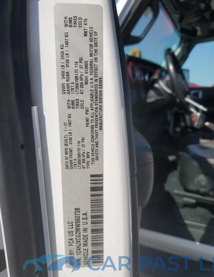 1C4HJXCG2MW660738# 12