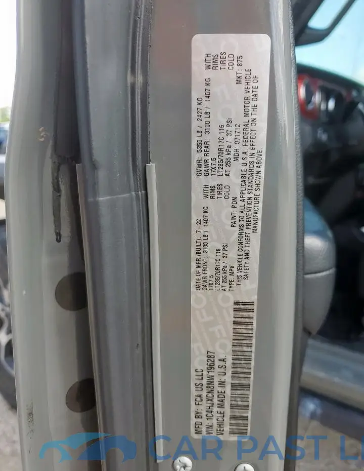 1C4HJXCN8NW196287# 13