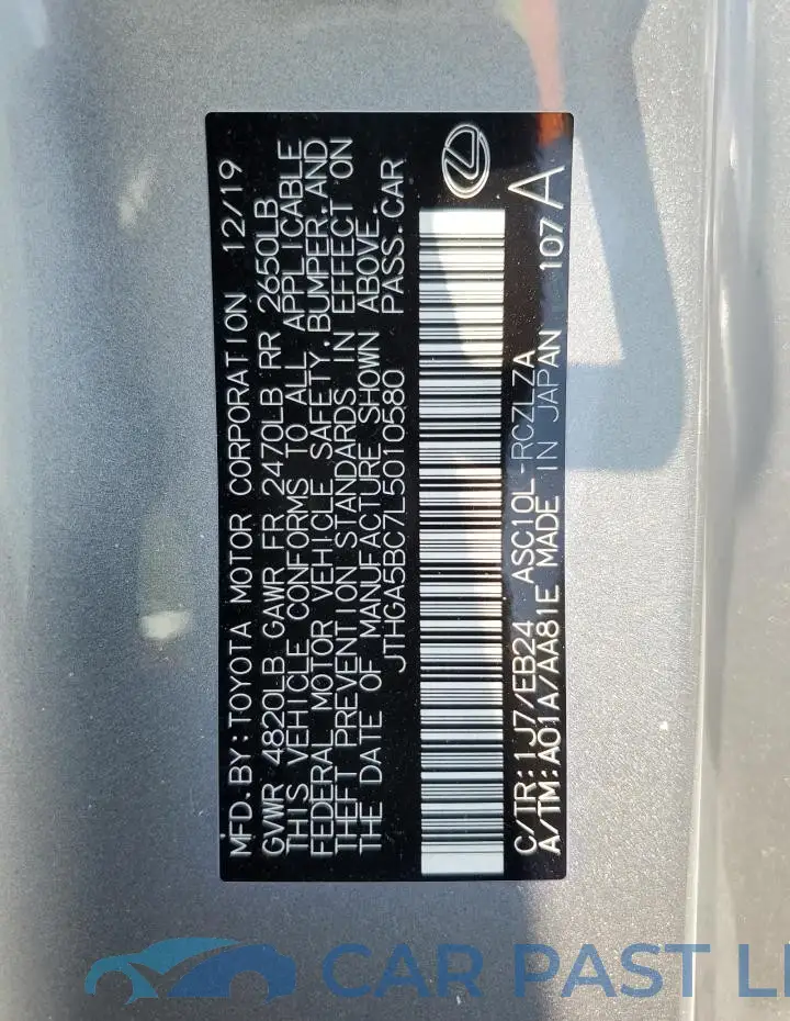 JTHGA5BC7L5010580# 13