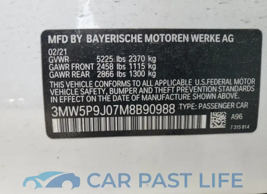 3MW5P9J07M8B90988# 12