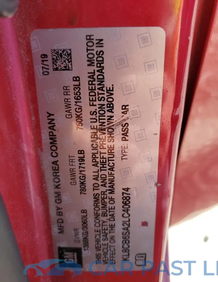 KL8CB6SA2LC406874# 12