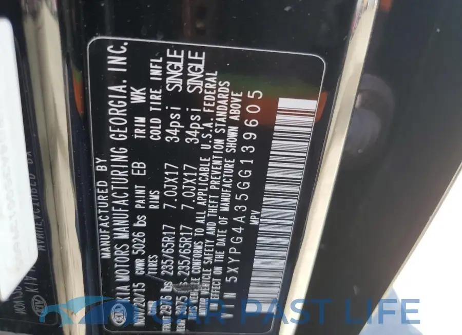 5XYPG4A35GG139605# 13