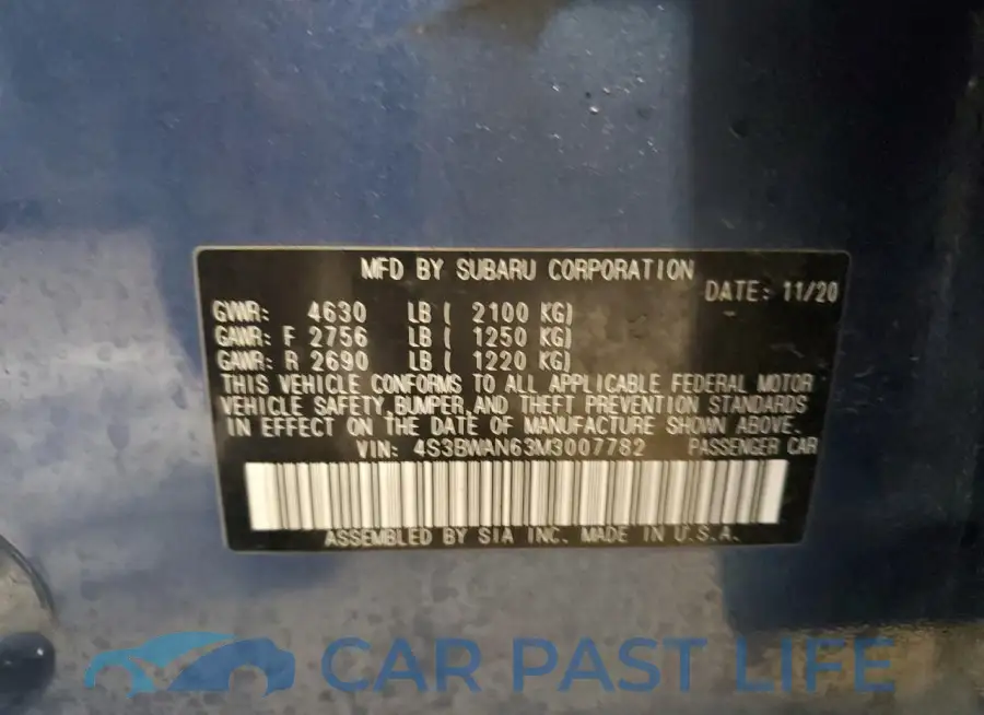 4S3BWAN63M3007782# 12