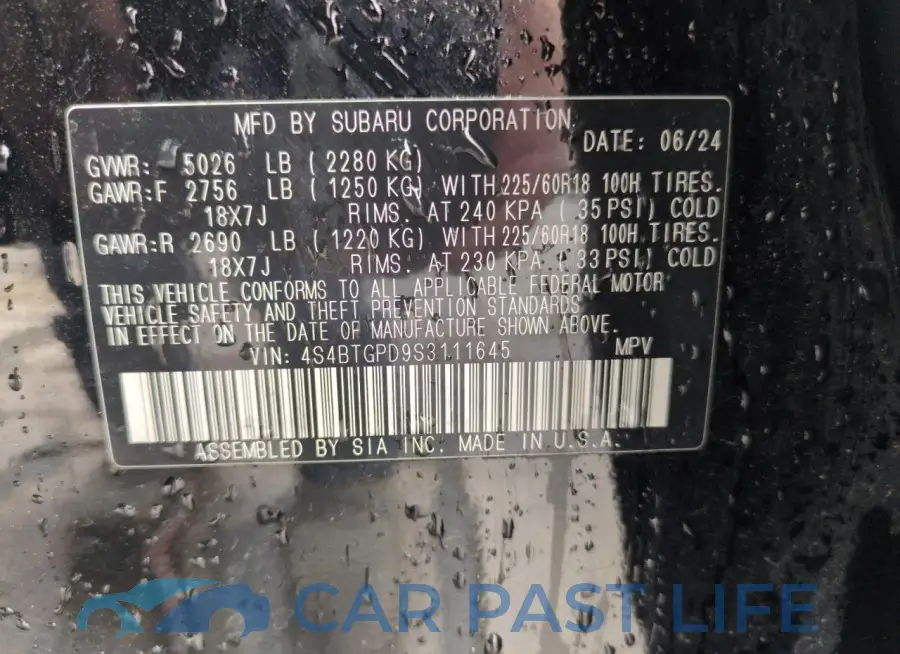 4S4BTGPD9S3111645# 13