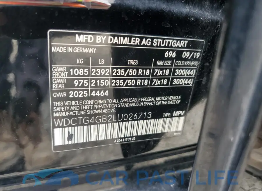 WDCTG4GB2LU026713# 12
