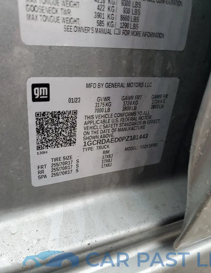 1GCRDAED0PZ181443# 12