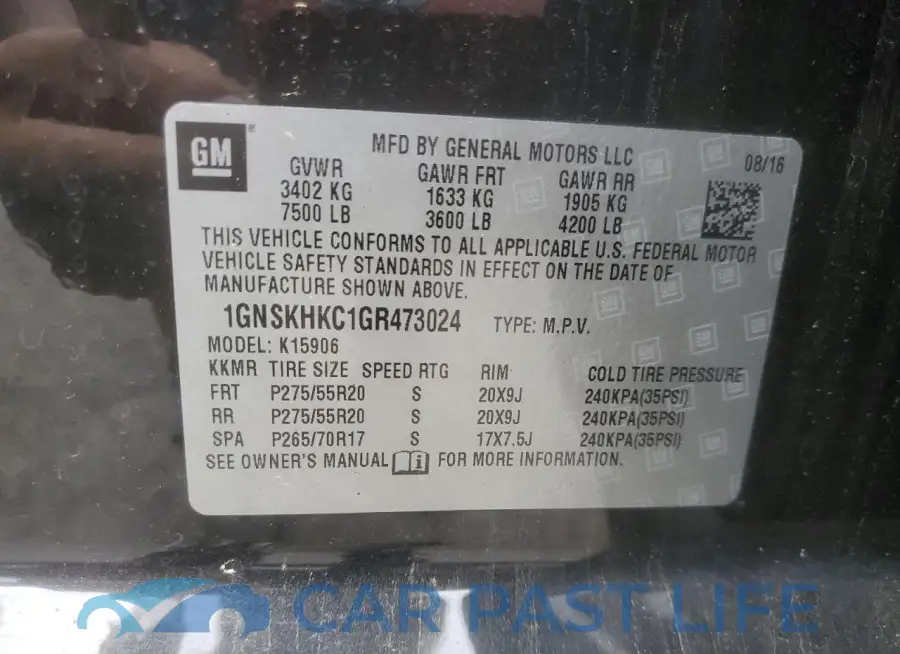1GNSKHKC1GR473024# 14