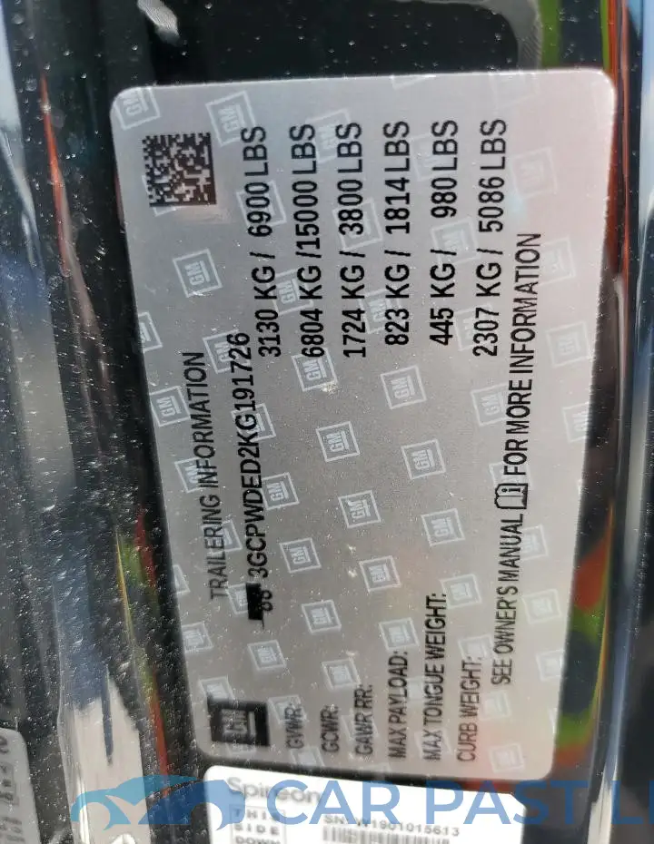 3GCPWDED2KG191726# 12