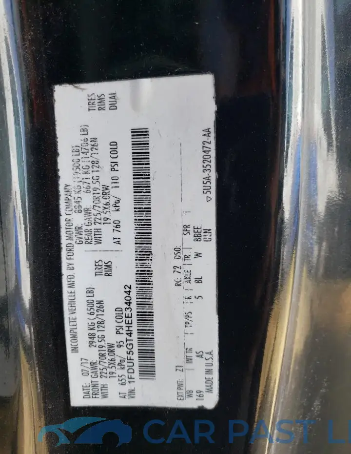 1FDUF5GT4HEE34042# 12