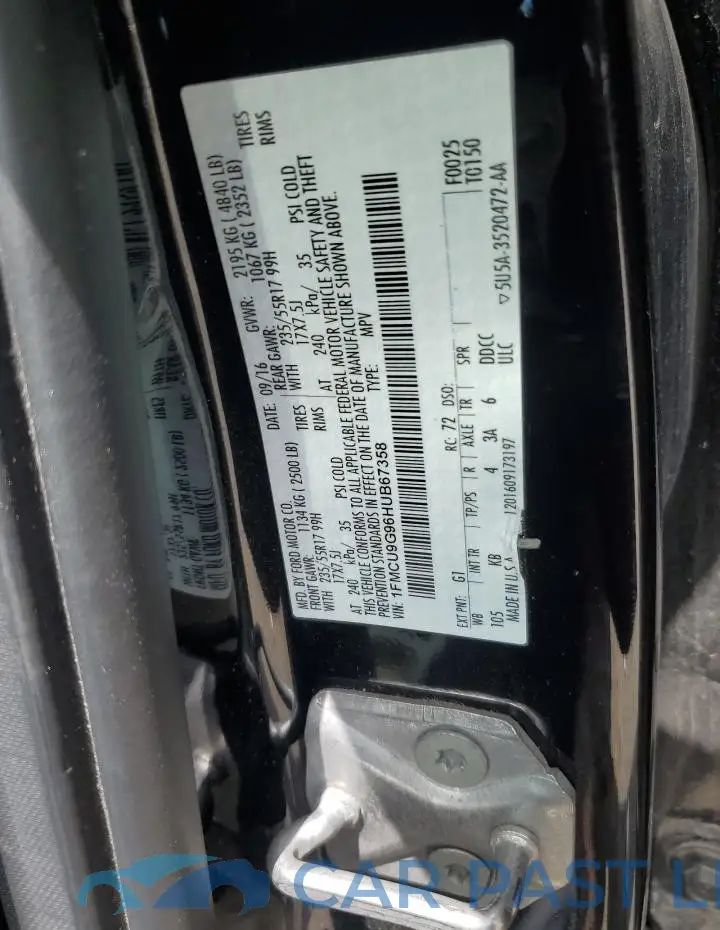 1FMCU9G96HUB67358# 13