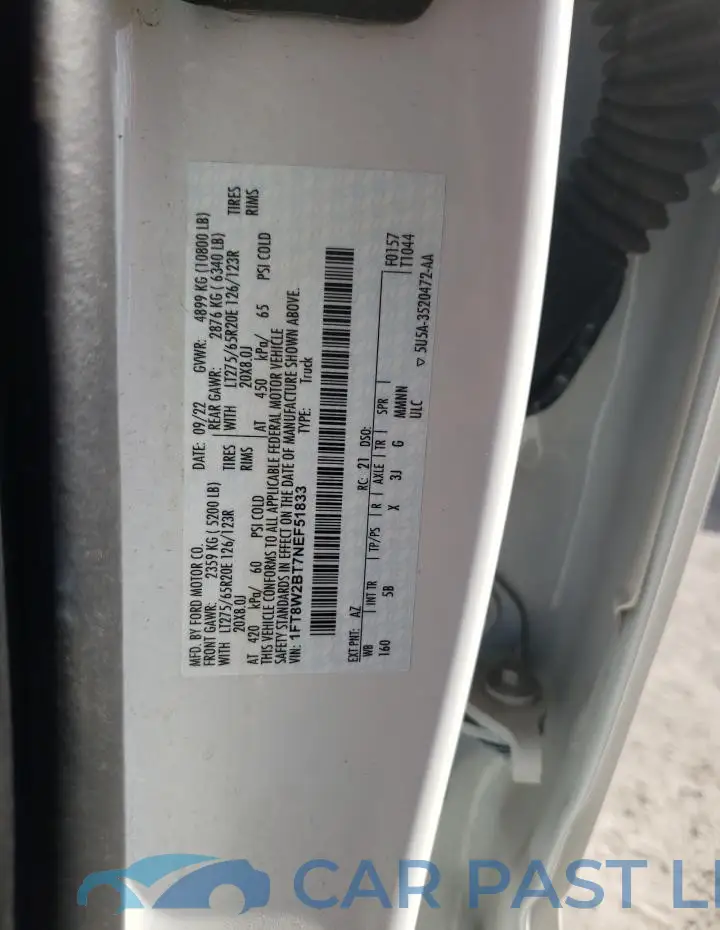 1FT8W2BT7NEF51833# 12