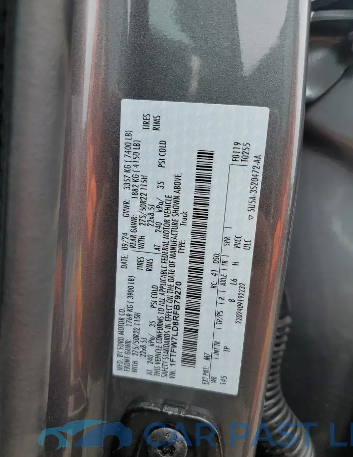 1FTFW7LD8RFB79270# 12