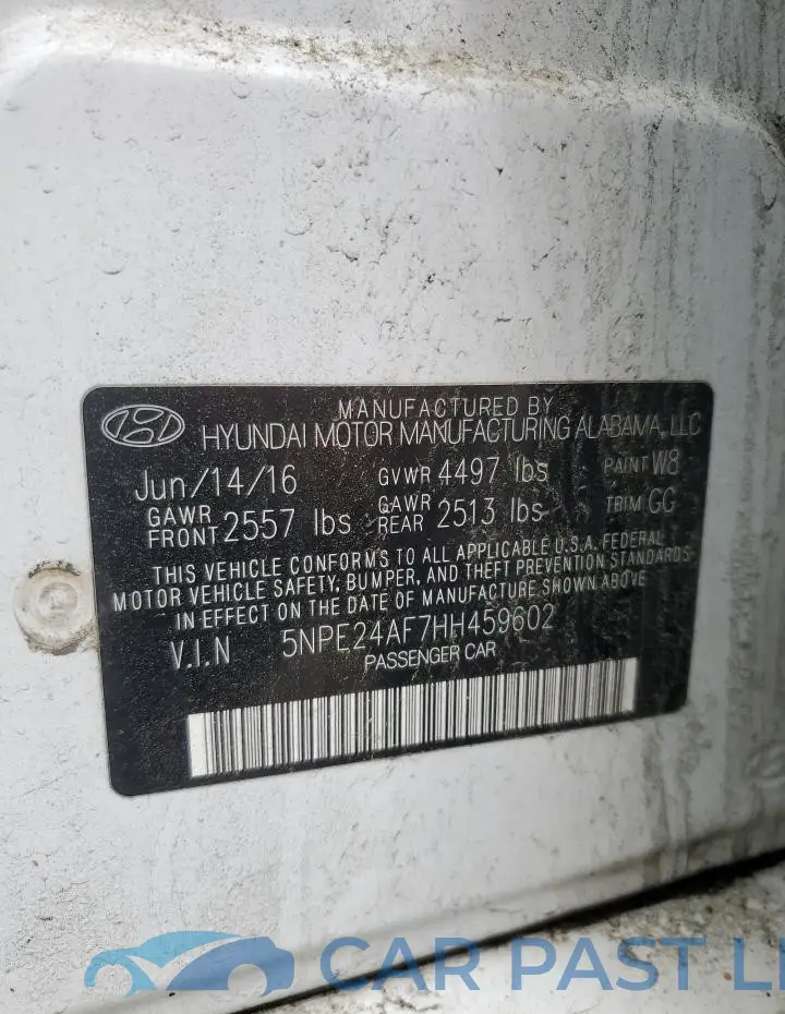 5NPE24AF7HH459602# 12