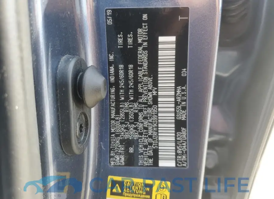 5TDJZRFH1KS991950# 12