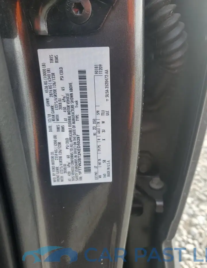 1FT7W2BT2KED50297# 12
