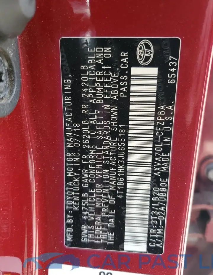 4T1B61HK3JU655181# 13