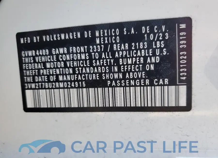 3VW2T7BU2RM024915# 13