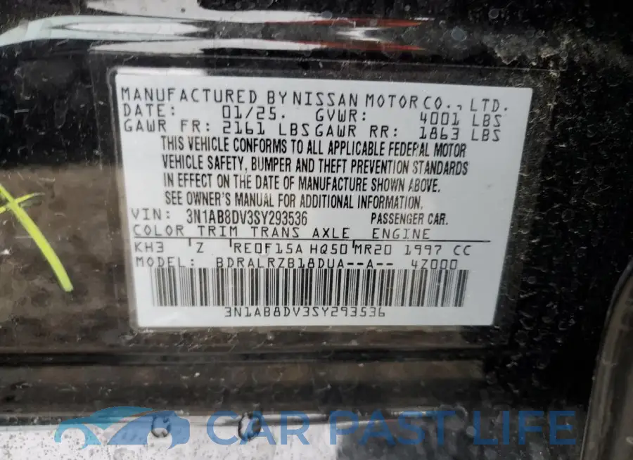 3N1AB8DV3SY293536# 12