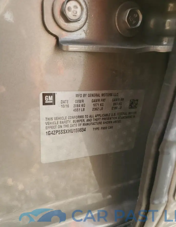 1G4ZP5SSXHU159834# 12