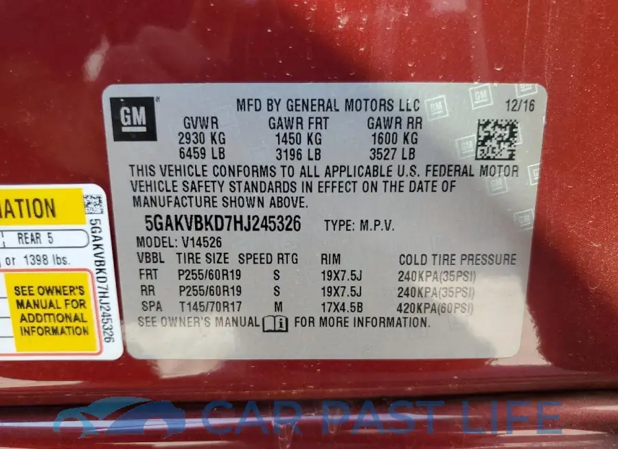 5GAKVBKD7HJ245326# 13