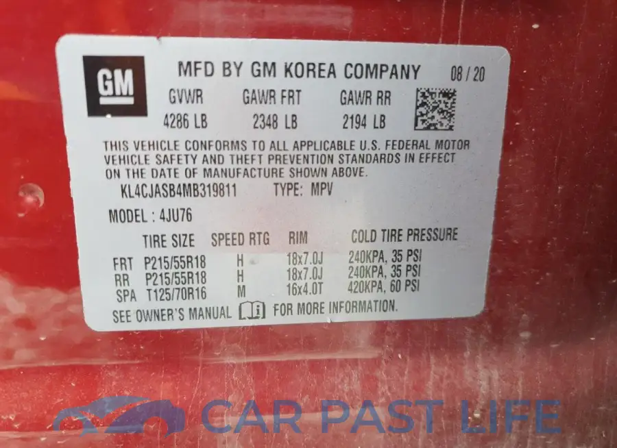 KL4CJASB4MB319811# 12