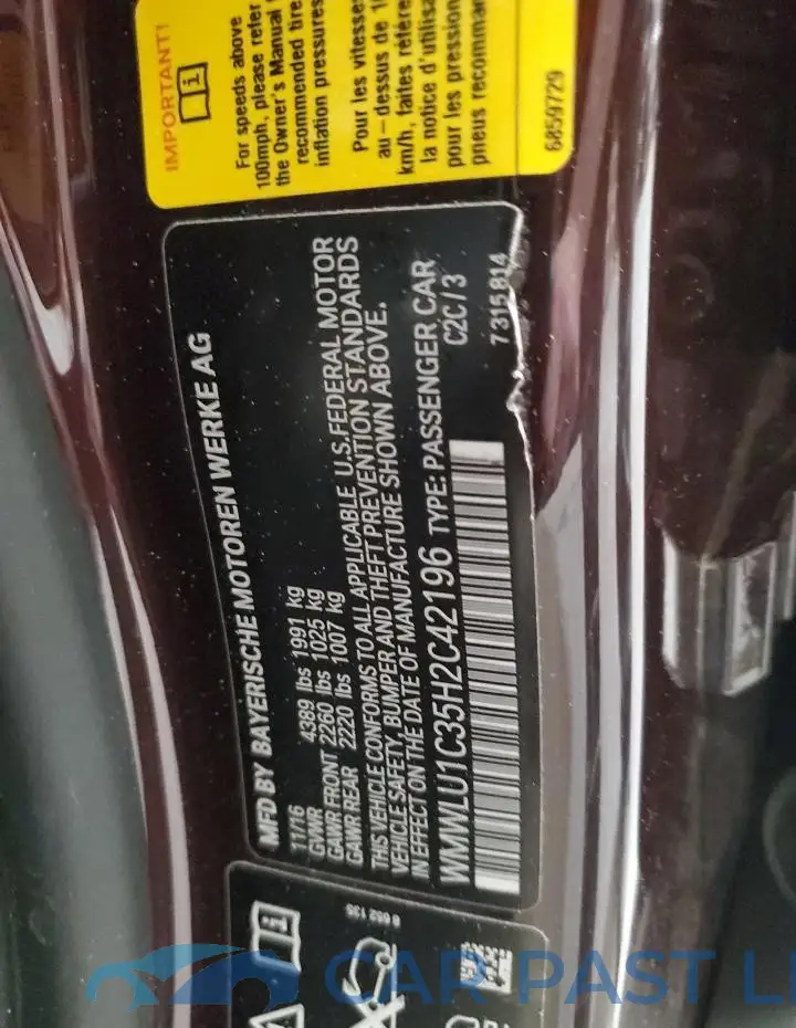 WMWLU1C35H2C42196# 13