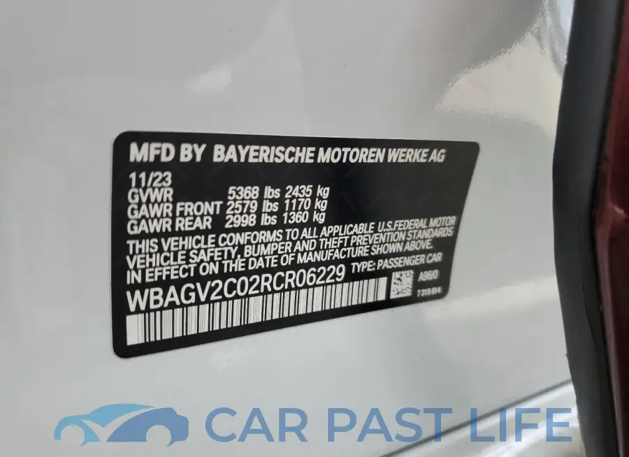 WBAGV2C02RCR06229# 13