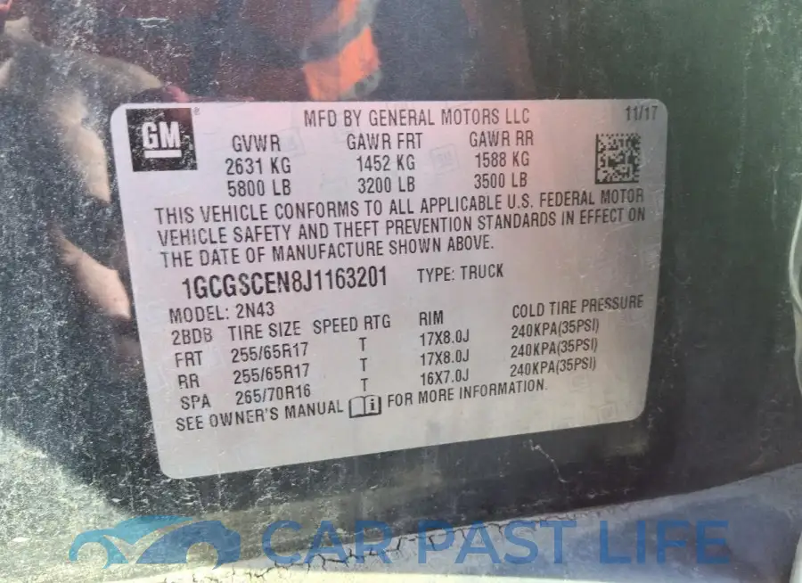 1GCGSCEN8J1163201# 12