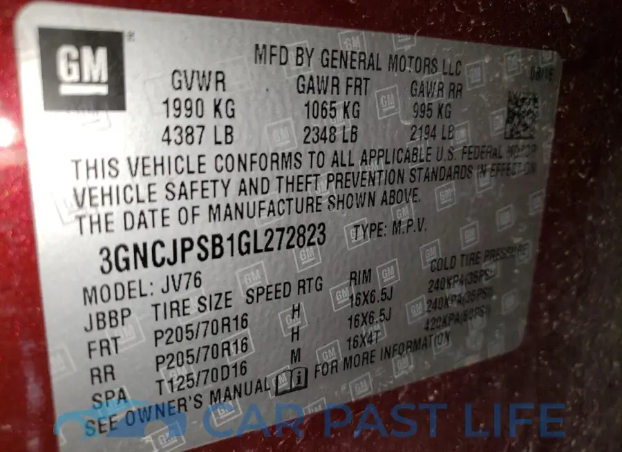 3GNCJPSB1GL272823# 13