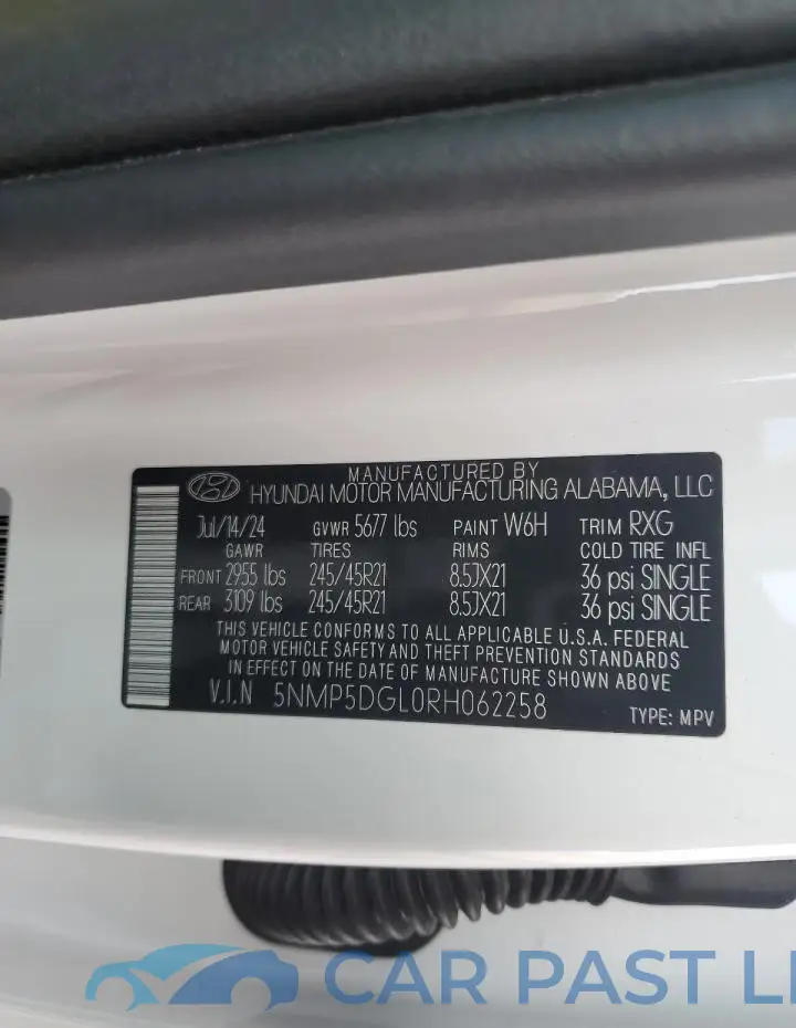 5NMP5DGL0RH062258# 12