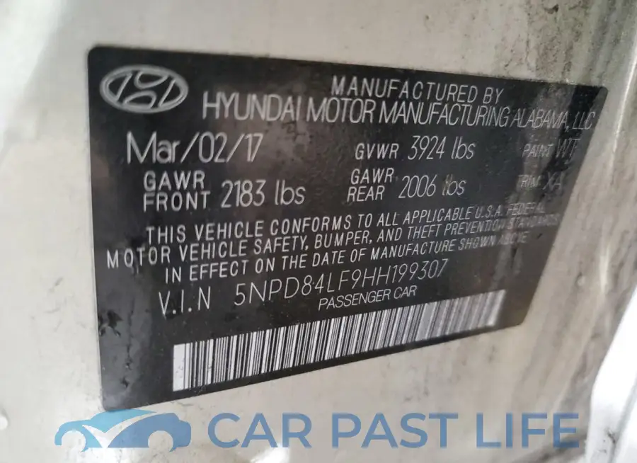 5NPD84LF9HH199307# 12
