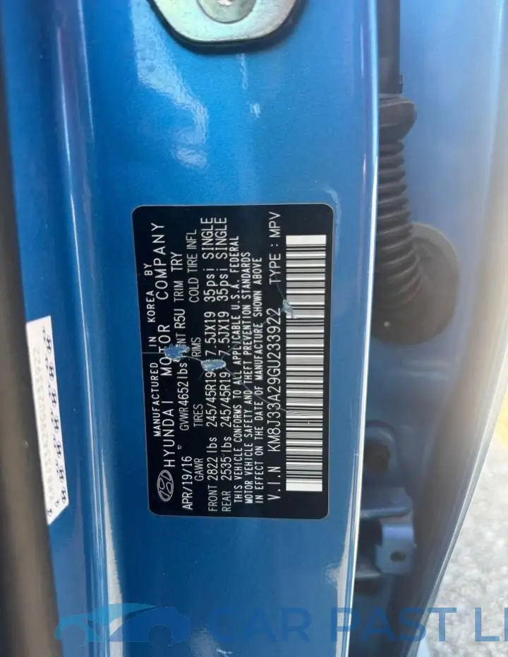 KM8J33A29GU233922# 10