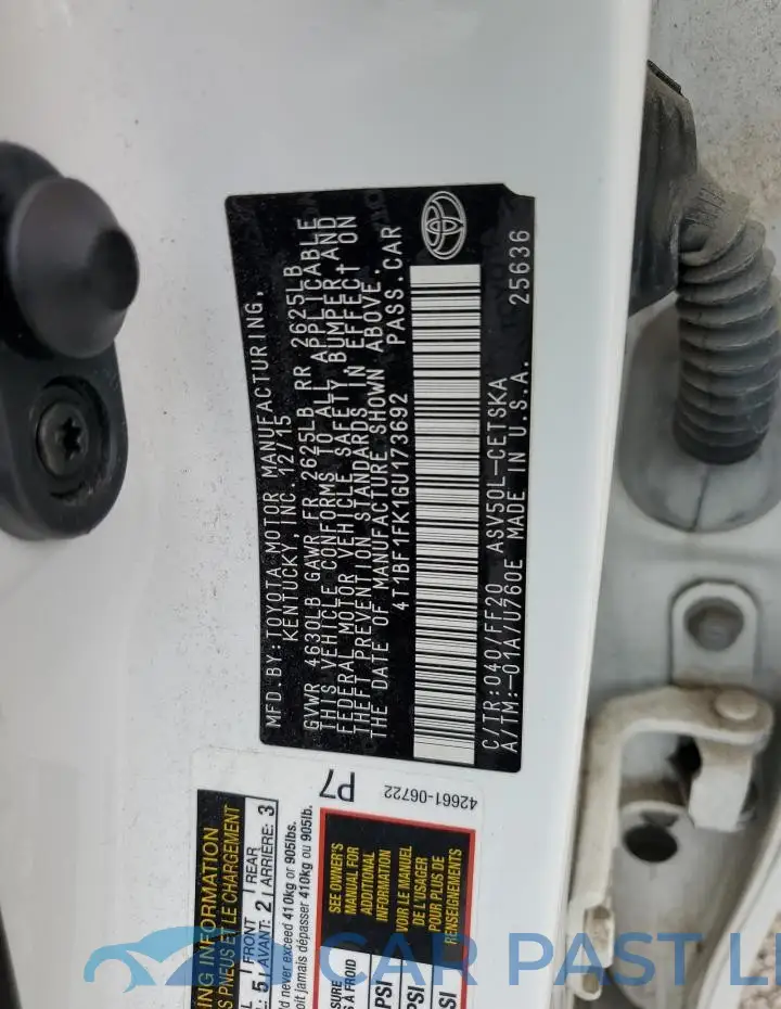 4T1BF1FK1GU173692# 12