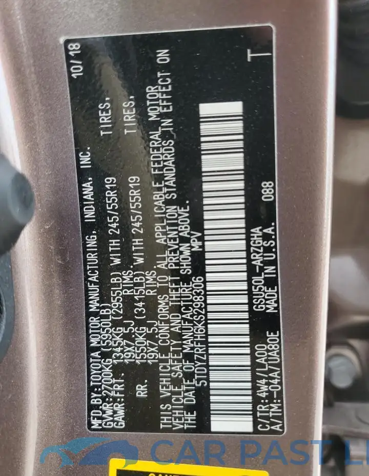 5TDYZRFH6KS298306# 13