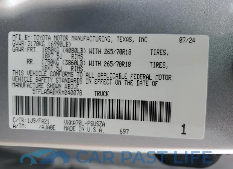5TFLA5ABXRX040078# 13
