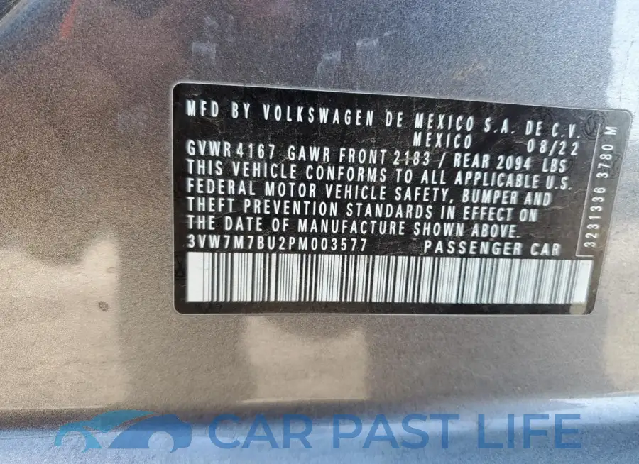 3VW7M7BU2PM003577# 13