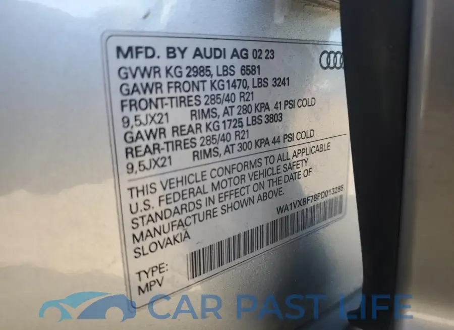 WA1VXBF78PD013285# 13
