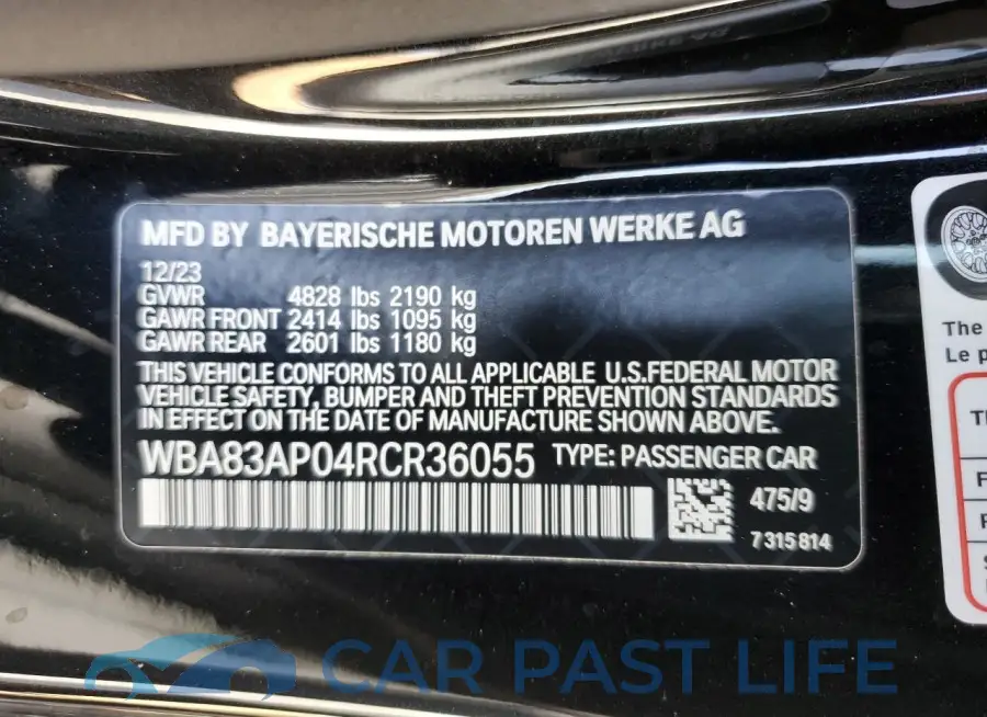 WBA83AP04RCR36055# 12