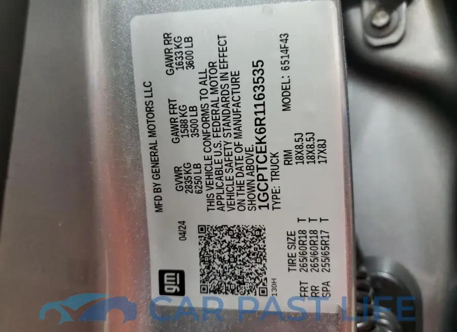 1GCPTCEK6R1163535# 13
