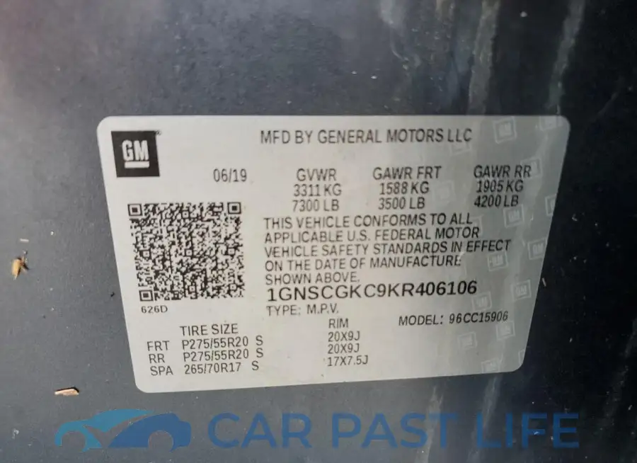 1GNSCGKC9KR406106# 13