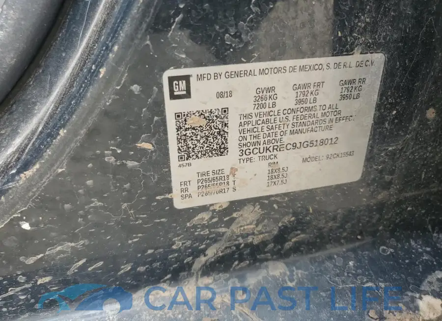 3GCUKREC9JG518012# 12