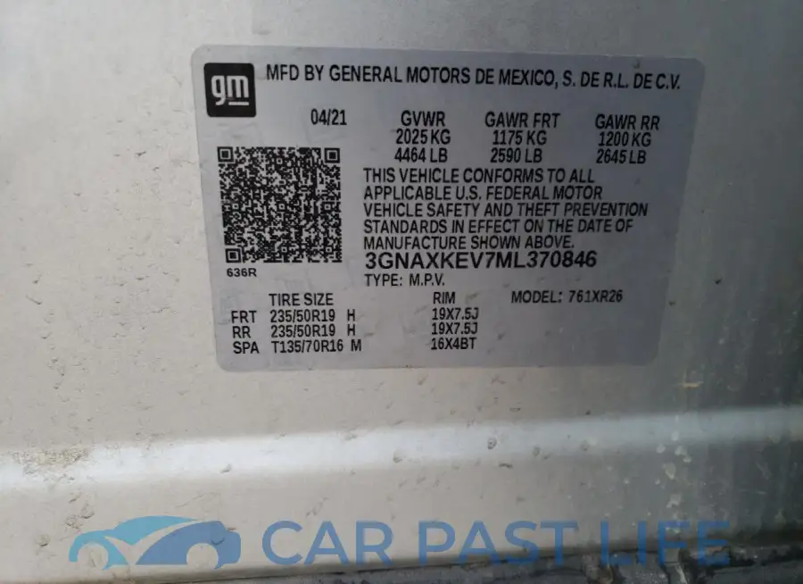 3GNAXKEV7ML370846# 14