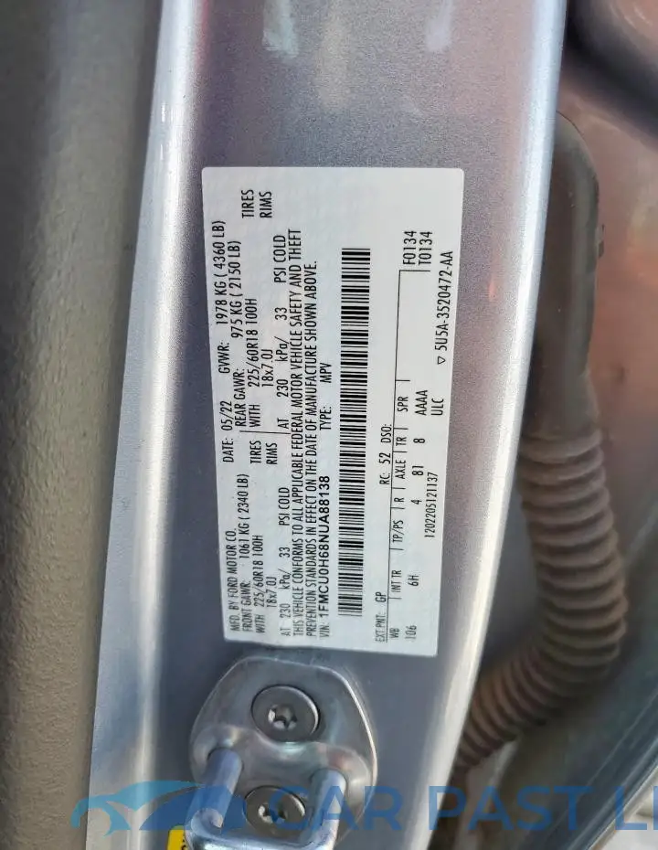 1FMCU0H68NUA88138# 14
