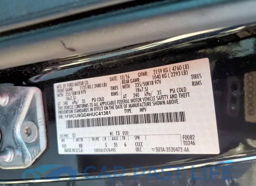1FMCU9GD4HUC41381# 13