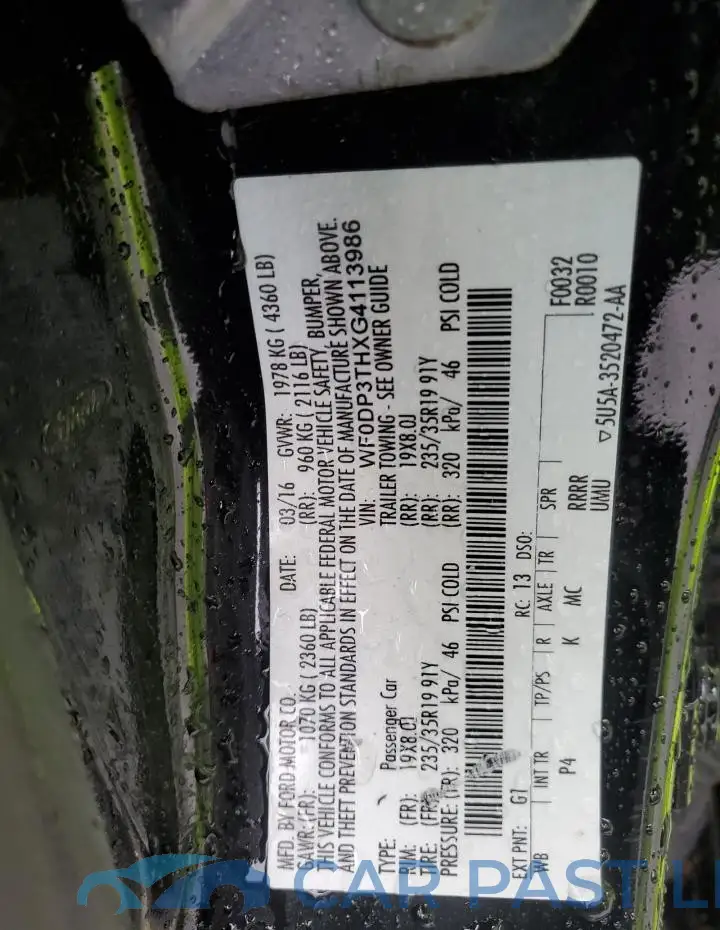 WF0DP3THXG4113986# 12