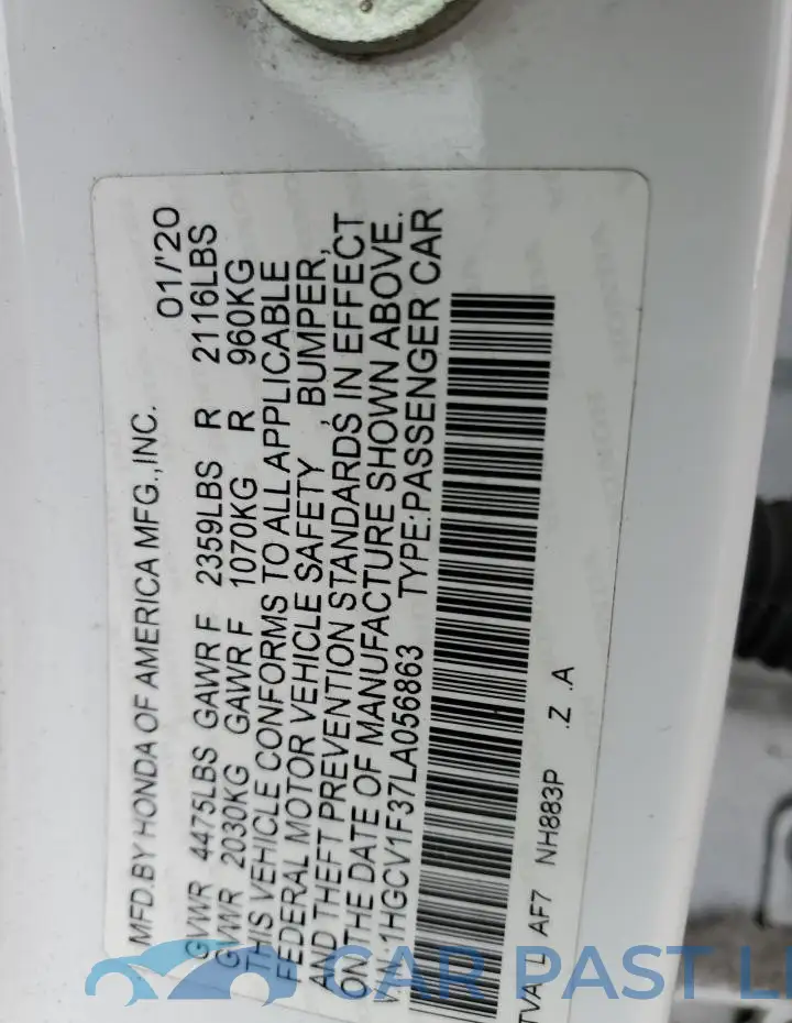 1HGCV1F37LA056863# 13