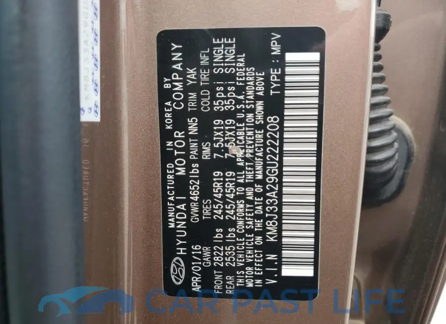 KM8J33A29GU222208# 13